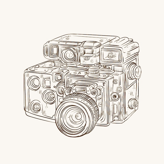 Vector camera drawing illustration