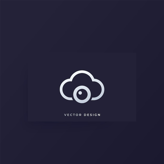 Camera en cloud vector logo op een kaart