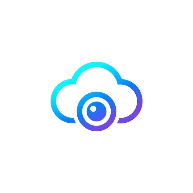 Camera en cloud vector logo