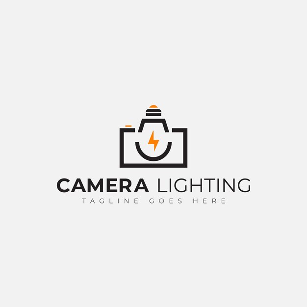 Vector camera en lighting bulb logo denken idee creatief