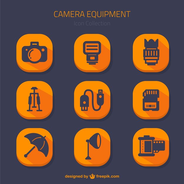 Camera equipment icons