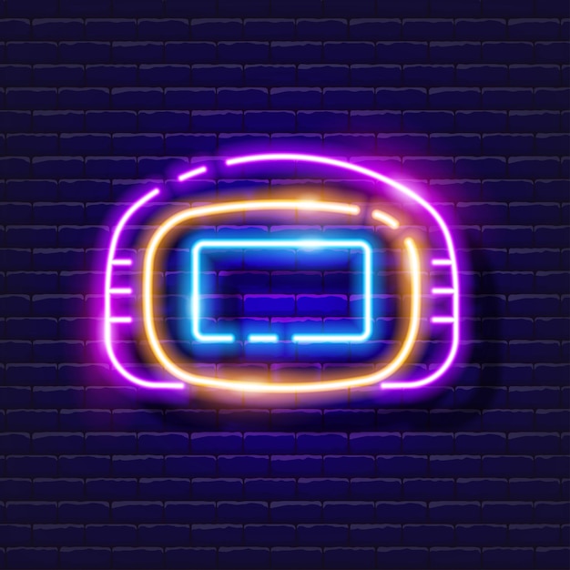 Camera eyecup neon icon Photo and video concept Vector illustration for design website decoration online store