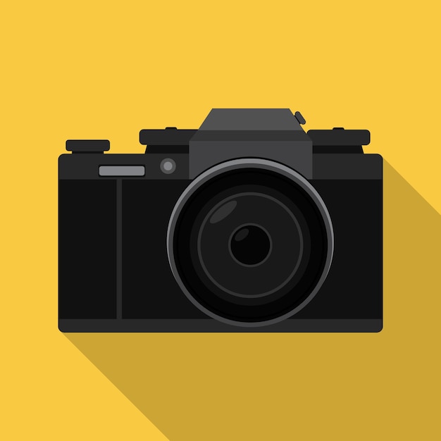 Camera Flat style Camera isolated with flat style and long shadow Vector illustration