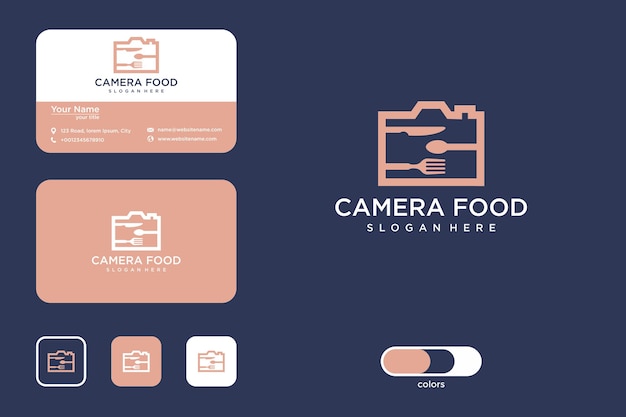 Camera food logo design and business card