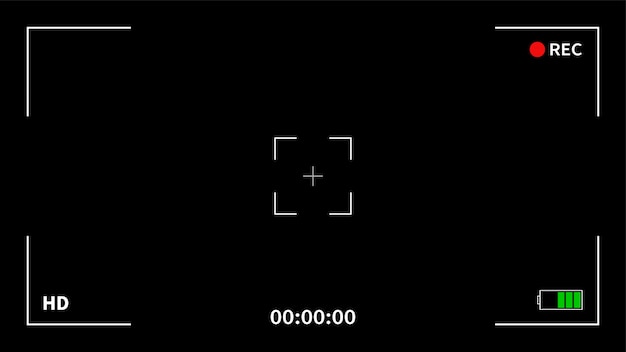 Vector camera frame viewfinder screen of video recorder digital display interface. camera viewfinder. recording.   illustration.