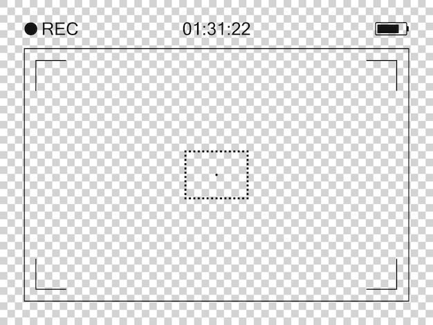 Camera frame viewfinder screen of video recorder digital display Vector illustration
