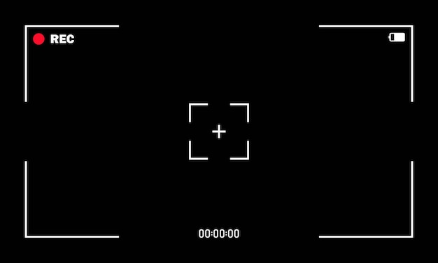Vector camera frame viewfinder screen of vido recorder, recording video screen.