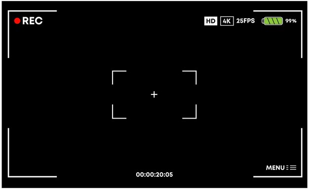 Vector camera frame viewfinder vector screen of video recorder digital display