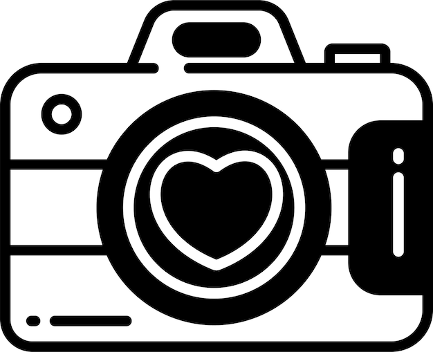 Camera glyph and line vector illustration