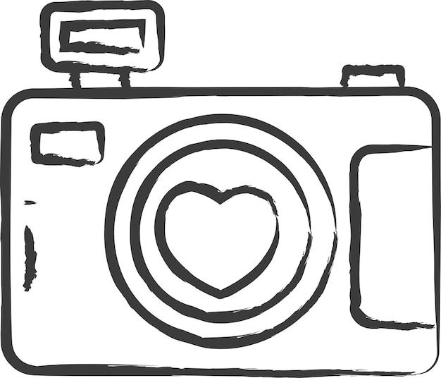 Camera hand drawn vector illustration