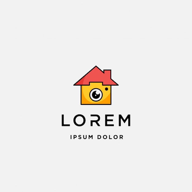 Camera home logo sjabloon pictogram