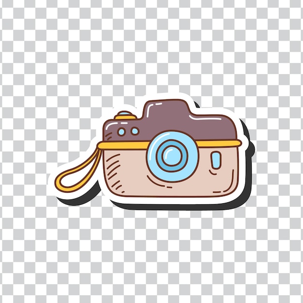 Vector camera icon, a camera with a strap, camera png and psd