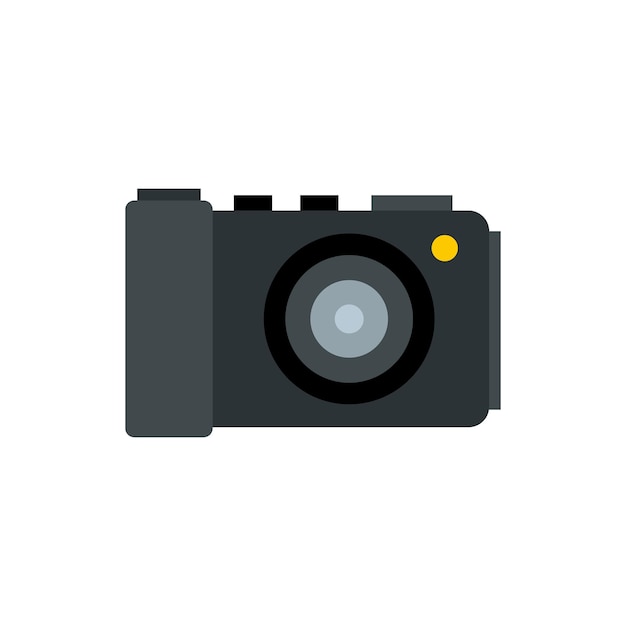 Vector camera icon in flat style on a white background