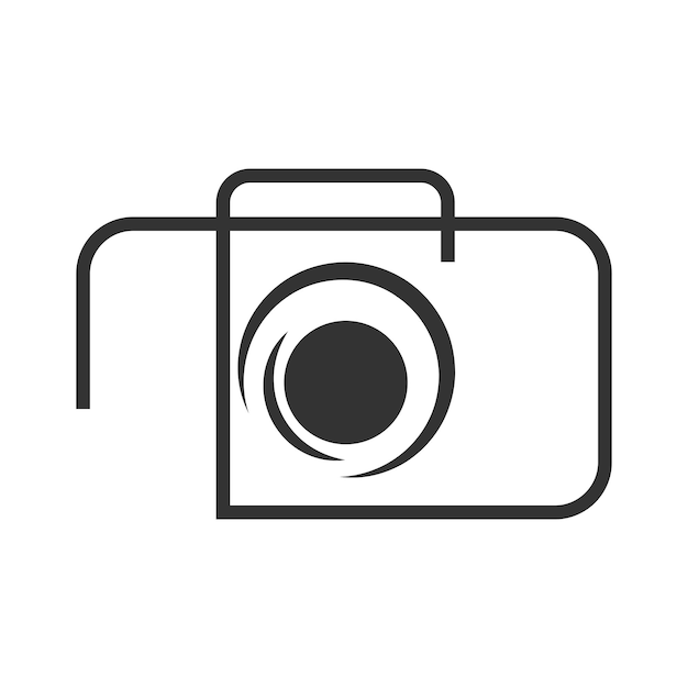 Camera icon logo flat design illustration template
