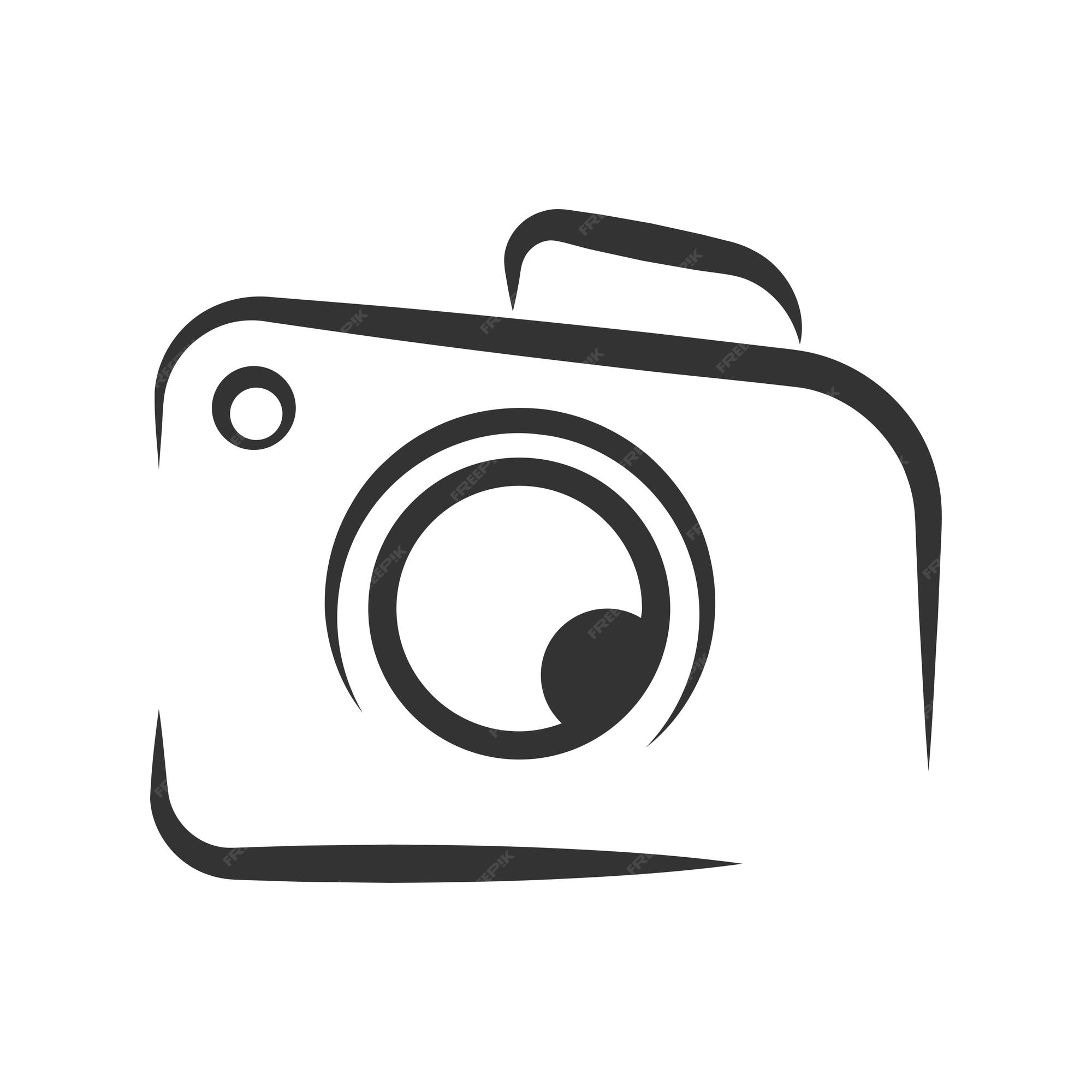 Premium Vector | Camera icon logo flat design illustration template