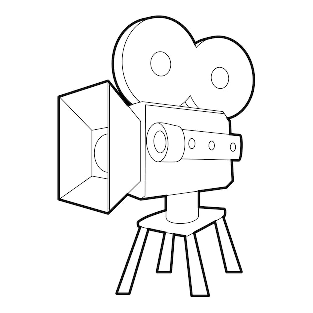 Vector camera icon outline illustration of camera vector icon for web