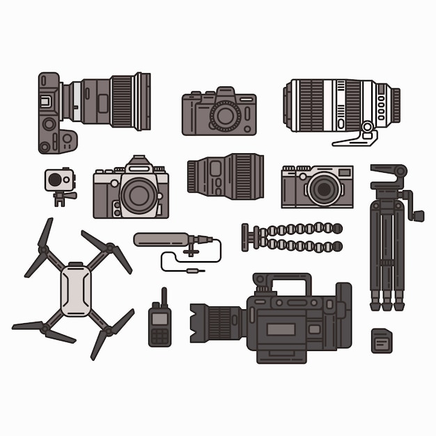 Vector camera icon pack