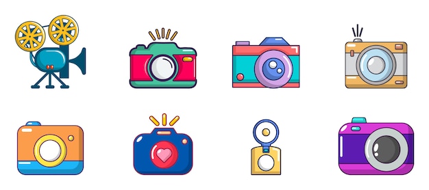 Camera icon set. cartoon set of camera vector icons set isolated