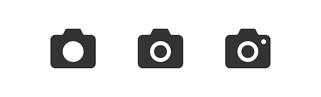 Camera icon set Photo symbol Photocamera simple illustration in vector flat