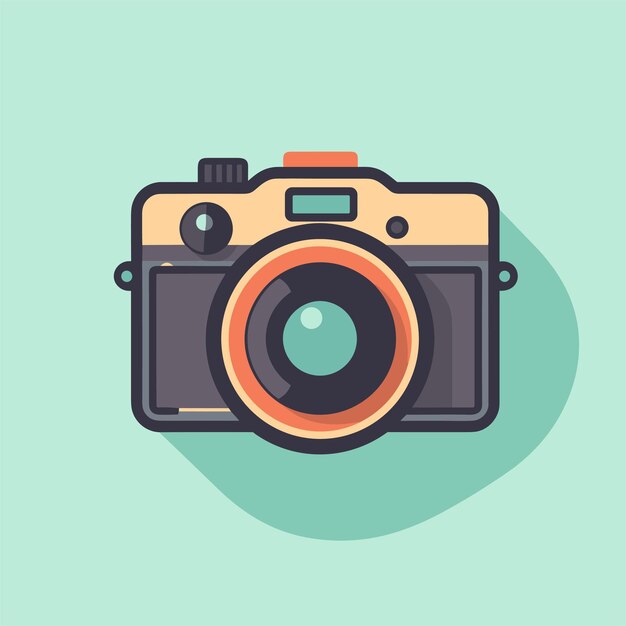 camera icon simple illustration flat illustration for world photography day celebration