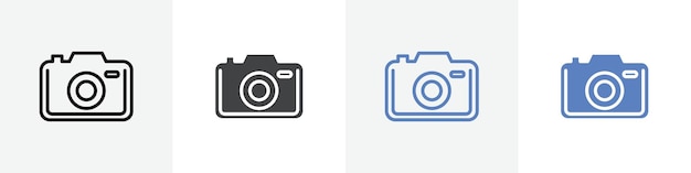 Camera-icon vector set gebruik voor web ui of app