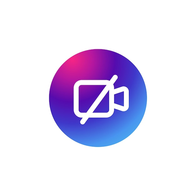 Camera icon with gradient purple effect.