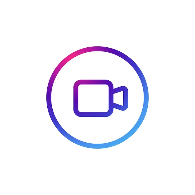 Vector camera icon with gradient purple effect