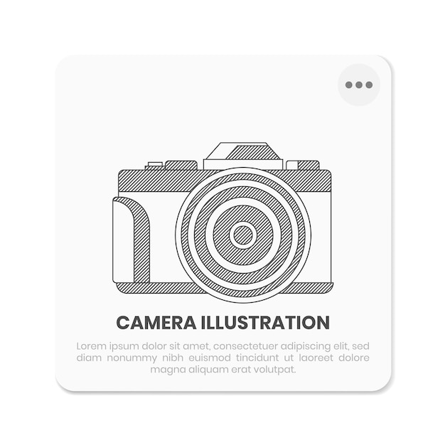 camera illustration design with shading details