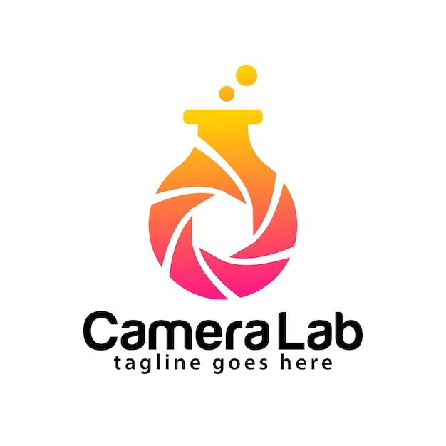 Camera lab logo design template