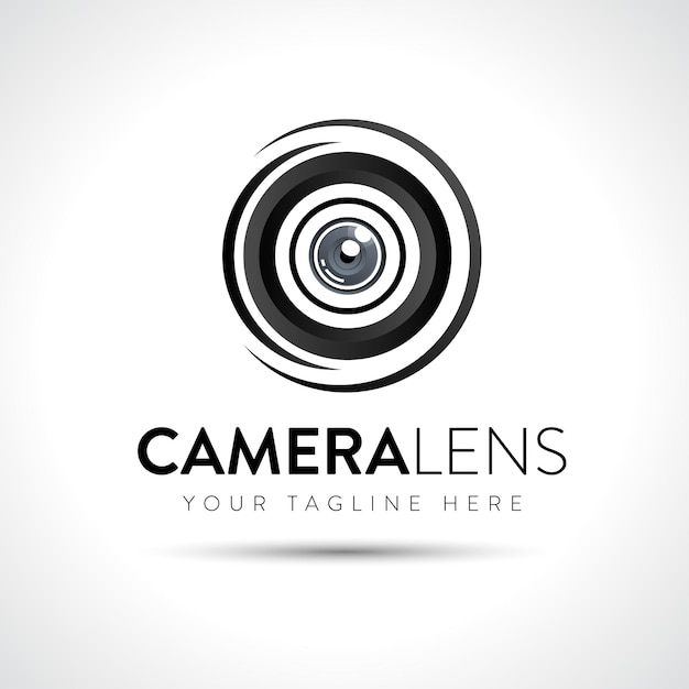 Vector camera lens logo design camera lens vector