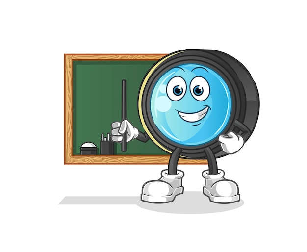 Vector camera lens teacher vector. cartoon character