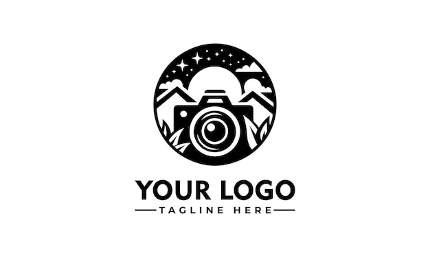 Vector camera lens vector design photography logo creative illustration for professional branding