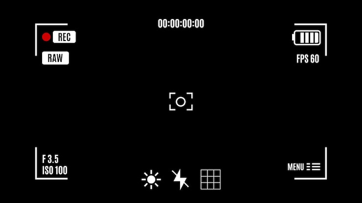 Vector camera lens viewfinder frame free vector