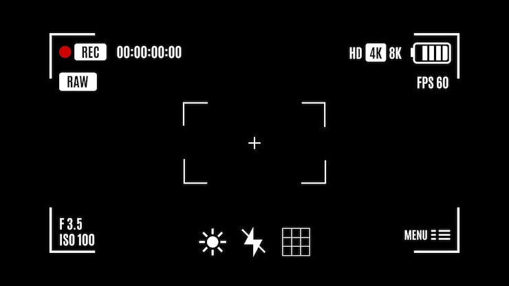 Vector camera lens viewfinder frame free vector