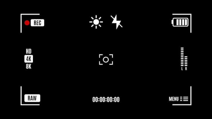 Vector camera lens viewfinder frame free vector