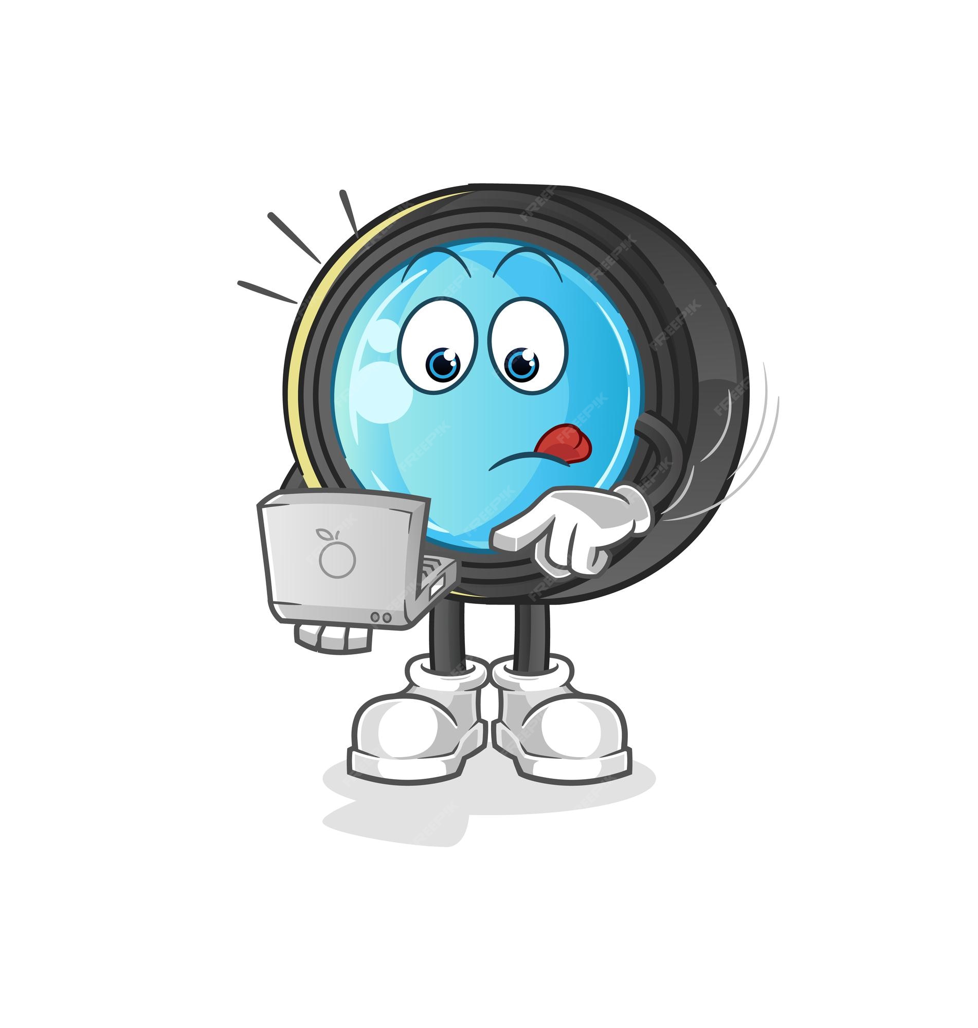 Premium Vector | Camera lens with laptop mascot. cartoon vector Premium Vector | Camera lens with laptop mascot. cartoon vector