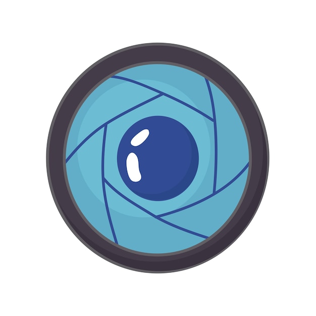 Iconica dell'obiettivo della fotocamera clippart avatar logotipo illustrazione vettoriale isolata