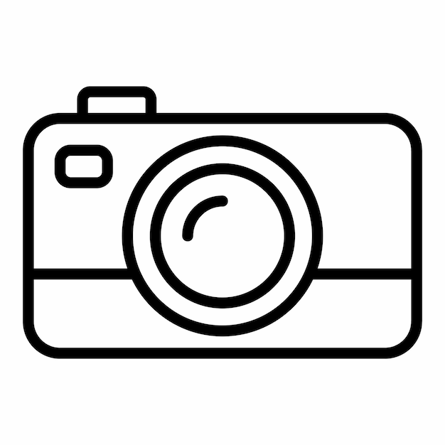 カメラ ライン アイコン ベクトル デザインのロゴとイラスト