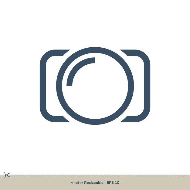 Camera lines vector logo template illustration design