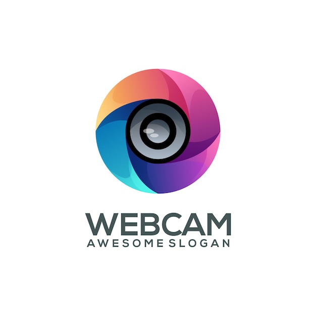 Vector camera logo colorful gradient