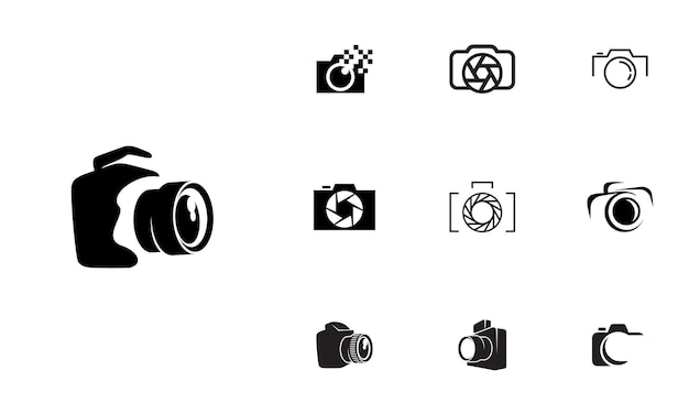 Concetto di design della fotocamera logo set di 10