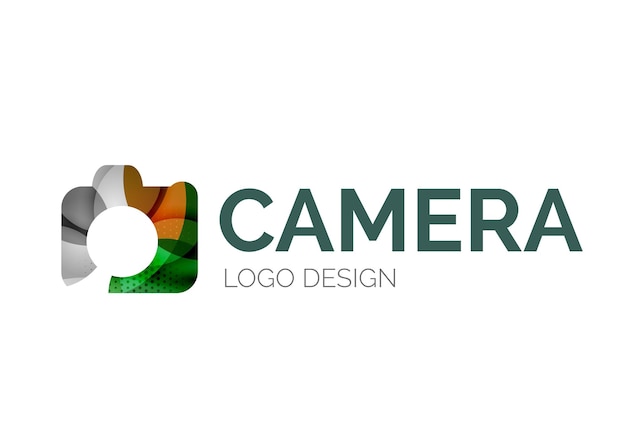 Camera logo design made of color pieces