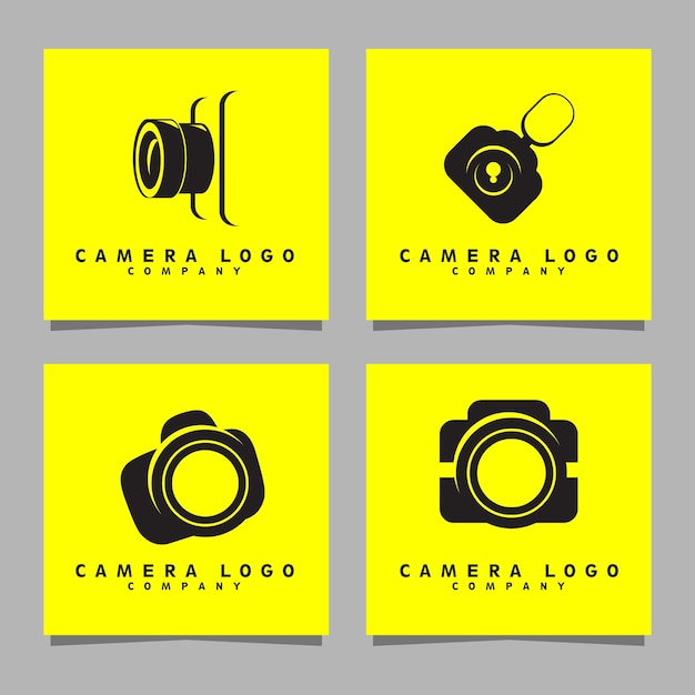 Camera logo design photography vector art illustration for printing abstract drawn on paper