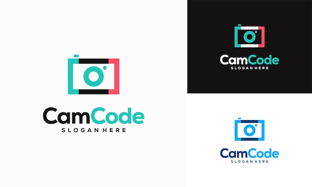 Il logo della fotocamera progetta il vettore di concetto icona del modello del logo della fotografia