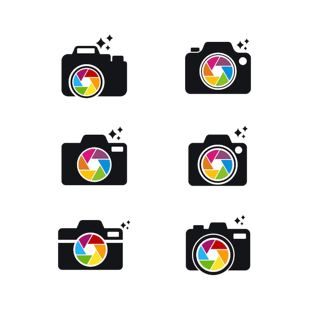 Camera logo icon design template vector