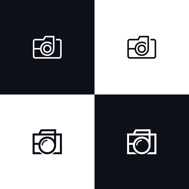 Camera logo vector icon illustration