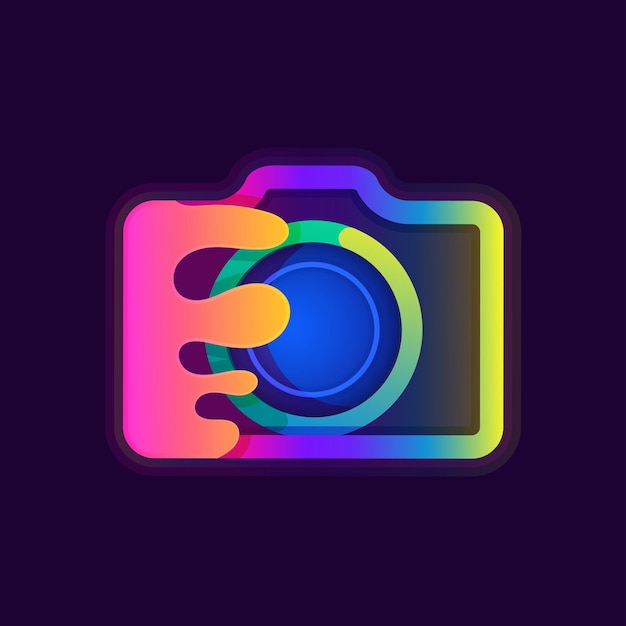 Camera logo with colorful gradient style