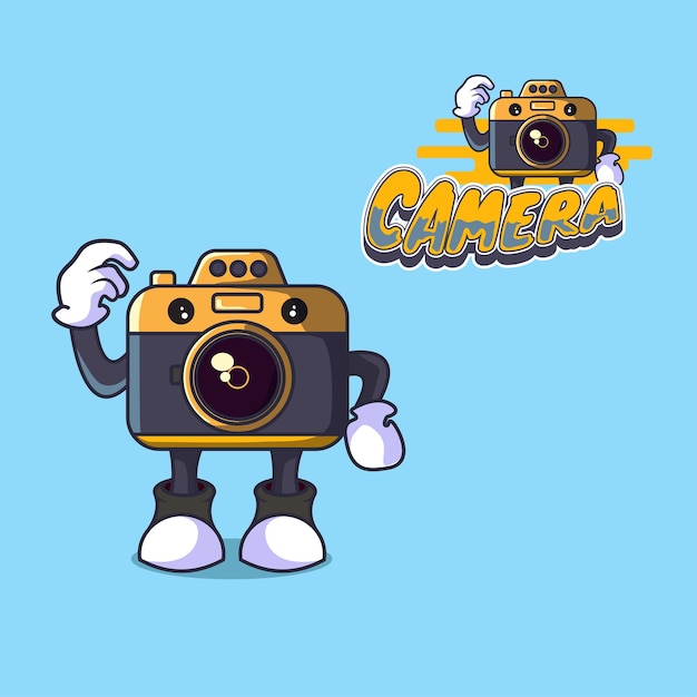 Camera mascot logo icon cute