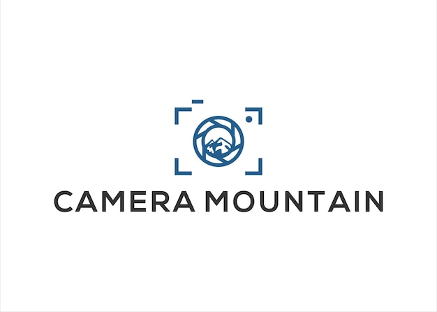 camera mountain logo design vector template