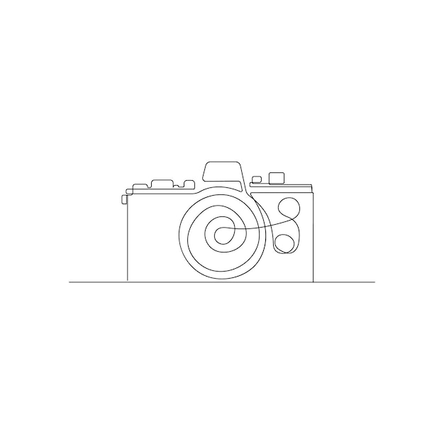 Camera one line art wall decor vector illustration design